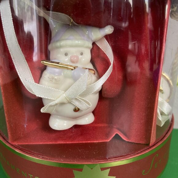LENOX Mini Snowman Stand-Abouts Band Christmas Ornaments Set of 5 Porcelain - Picture 5 of 9